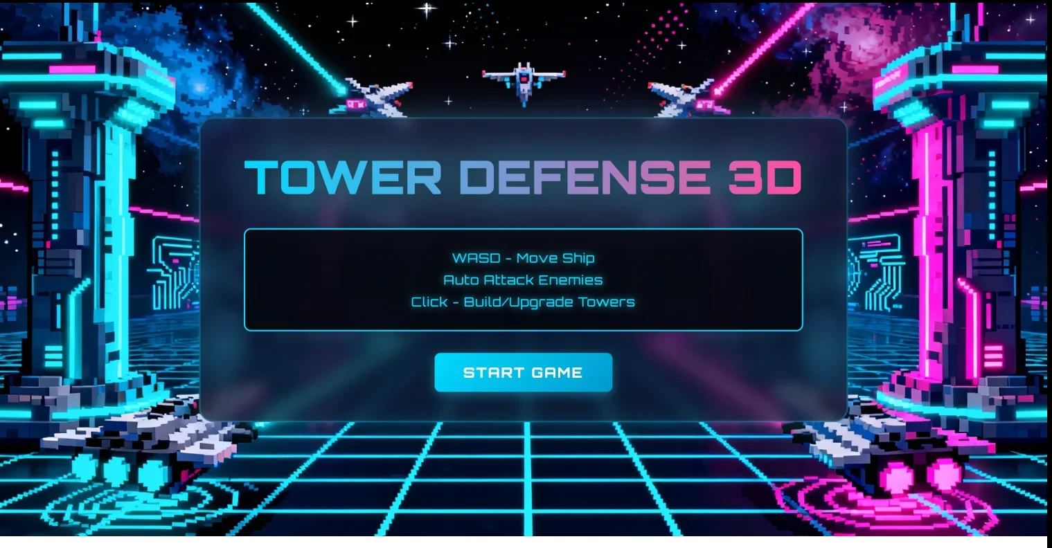 Tower defense game interface with sci-fi theme and isometric view